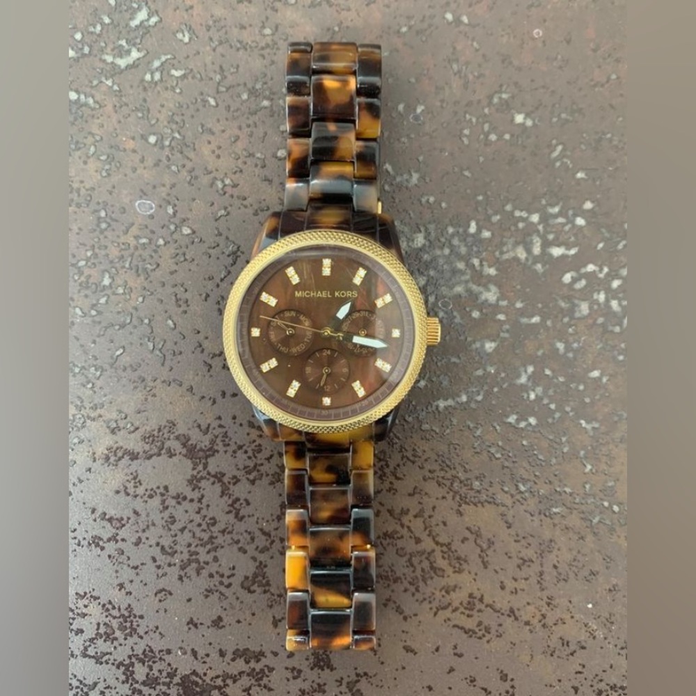 Michael Kors tortoise shell watch